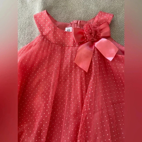Bonnie Jean size 2T girls dress polka dot pleated ruffled hemline - Picture 4 of 6